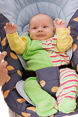 Image showing baby in car child armchair