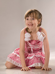 Image showing Beautiful little girl in pink dress