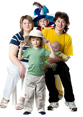 Image showing Happy family from five person