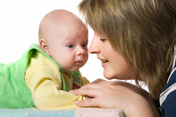 Image showing Mom with toddler