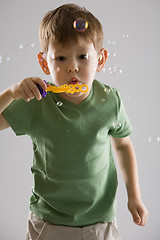 Image showing boy with soap bubbles