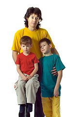 Image showing daddy with sons