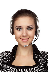 Image showing Cheerful customer service operator