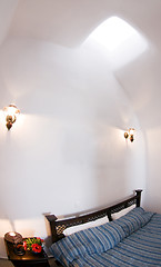 Image showing bedroom in greek island santorini cave house