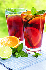 Image showing Fruit punch in glasses