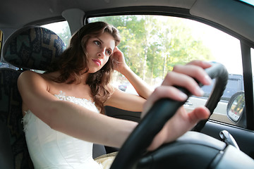 Image showing girl driver