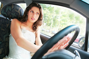 Image showing woman in the car