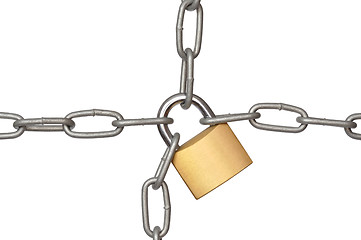 Image showing Padlock and Chain