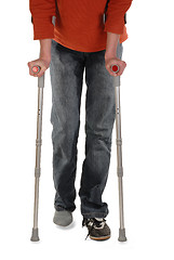 Image showing Person with Crutches