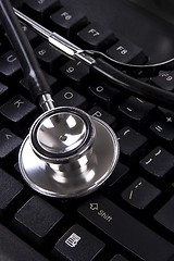 Image showing Keyboard and Stethoscope