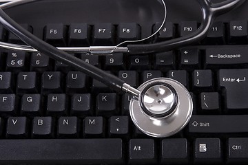 Image showing Keyboard and Stethoscope