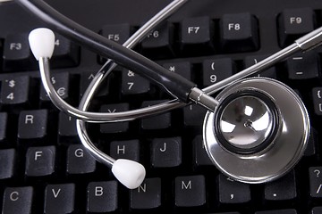 Image showing Keyboard and Stethoscope