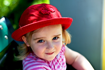 Image showing Little girls summer portrait