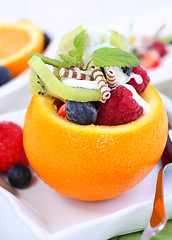 Image showing Orange filled with fruits