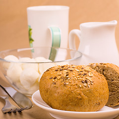 Image showing bread and mozzarella