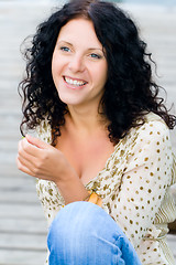 Image showing happy brunet woman