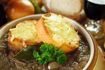 Image showing Cheddar Toasts In Soup