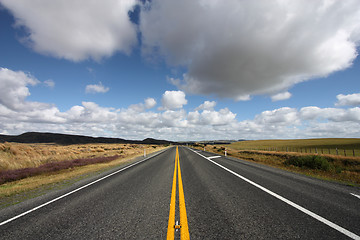 Image showing Straight scenic road