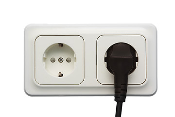 Image showing Outlet with power cord