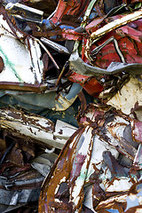 Image showing old rusting cars in a junk yard