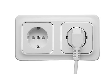 Image showing Outlet with power cord