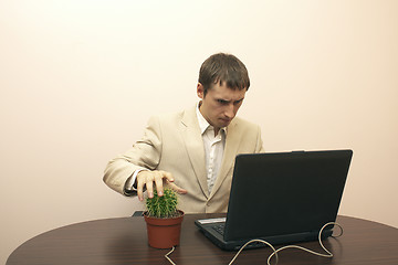 Image showing Man working on laptop