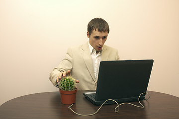 Image showing Man working on laptop