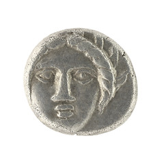 Image showing Apollo on Ancient Greek Half Drachm 400 BC