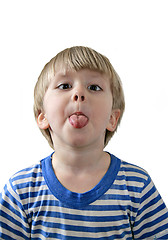 Image showing Little boy sticking out his tongue