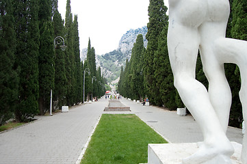 Image showing alley of naked men in simeiz crimea