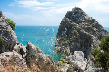 Image showing rock and beach in Simeiz