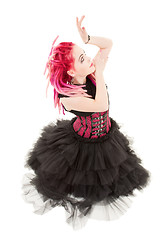 Image showing dancing pink hair girl