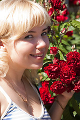 Image showing Woman with roses