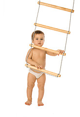 Image showing Boy with a rope-ladder 2