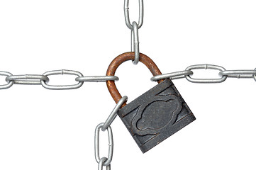 Image showing Padlock and Chain