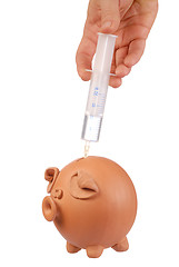 Image showing Piggy Bank and Syringe