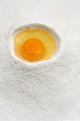 Image showing Flour and eggs ready for mixing