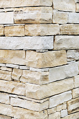 Image showing Wall made from sandstone bricks