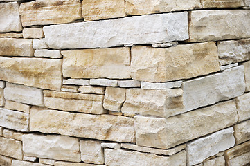 Image showing Wall made from sandstone bricks