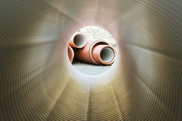 Image showing Inside of plumbing tube