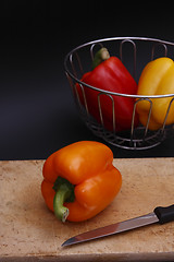 Image showing chopping peppers