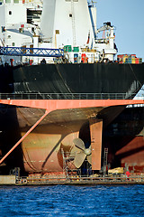 Image showing container ship in dry dock