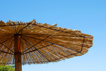 Image showing Straw umbrella