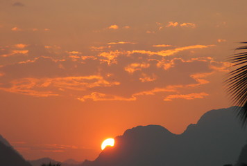 Image showing Mountain sunset. Vang Vieng. Laos