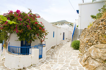 Image showing street scene in the greek cyclades islands