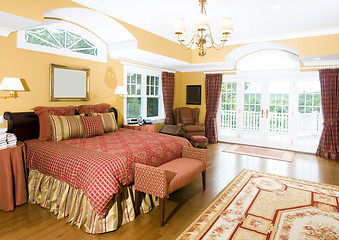 Image showing large master bedroom with window light