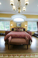 Image showing large master bedroom with window light