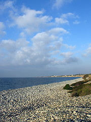 Image showing Blue sea, cloudy skies. Zygi. Cyprus