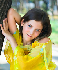 Image showing Beauty teen girl in park