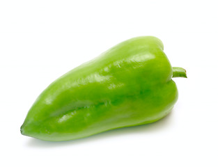 Image showing One green pepper isolated on white